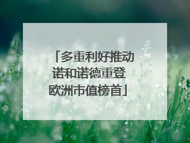 多重利好推动 诺和诺德重登欧洲市值榜首