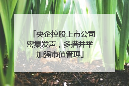 央企控股上市公司密集发声，多措并举加强市值管理