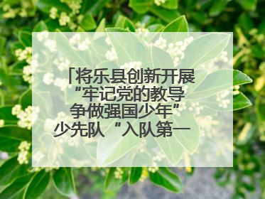 将乐县创新开展“牢记党的教导  争做强国少年”少先队“入队第一课”主题活动