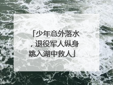 少年意外落水，退役军人纵身跳入湖中救人