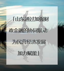 山东通过加强财政金融的协同联动 为民营经济发展加力赋能
