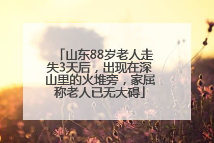 山东88岁老人走失3天后，出现在深山里的火堆旁，家属称老人已无大碍