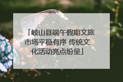 岐山县端午假期文旅市场平稳有序 传统文化活动亮点纷呈