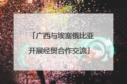 广西与埃塞俄比亚开展经贸合作交流
