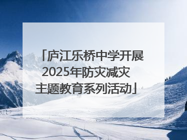 庐江乐桥中学开展2025年防灾减灾主题教育系列活动