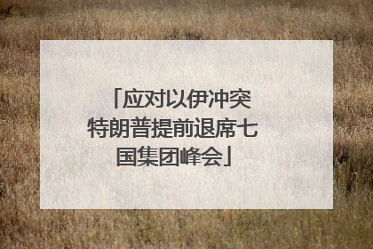 应对以伊冲突 特朗普提前退席七国集团峰会