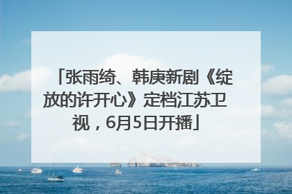 张雨绮、韩庚新剧《绽放的许开心》定档江苏卫视，6月5日开播