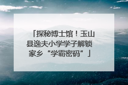 探秘博士馆！玉山县逸夫小学学子解锁家乡“学霸密码”