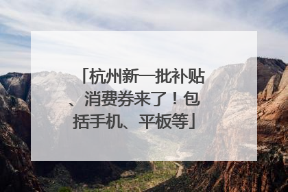 杭州新一批补贴、消费券来了！包括手机、平板等
