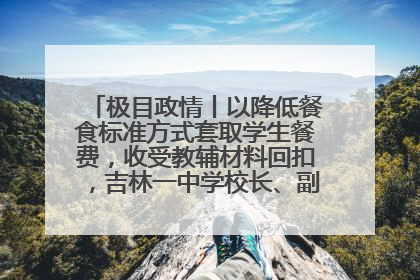 极目政情丨以降低餐食标准方式套取学生餐费，收受教辅材料回扣，吉林一中学校长、副校长均被“双开”
