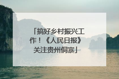 搞好乡村振兴工作！《人民日报》关注贵州侗寨