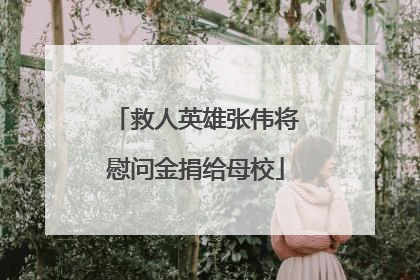 救人英雄张伟将慰问金捐给母校