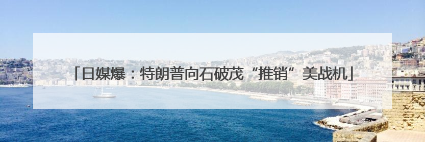 日媒爆：特朗普向石破茂“推销”美战机