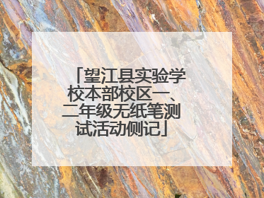 望江县实验学校本部校区一、二年级无纸笔测试活动侧记