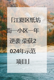 江夏区纸坊街一小区一年逆袭 荣获2024年示范项目