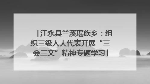 江永县兰溪瑶族乡：组织三级人大代表开展“三会三文”精神专题学习