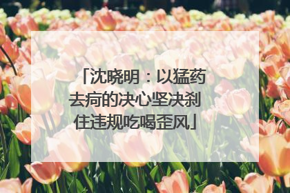 沈晓明：以猛药去疴的决心坚决刹住违规吃喝歪风