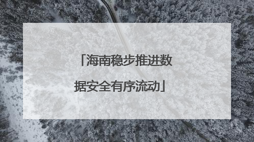 海南稳步推进数据安全有序流动