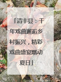 清丰县：千年戏曲邂逅乡村振兴，精彩戏曲盛宴燃动夏日