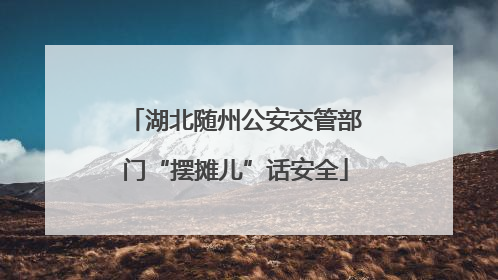 湖北随州公安交管部门“摆摊儿”话安全