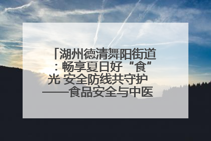 湖州德清舞阳街道：畅享夏日好“食”光 安全防线共守护——食品安全与中医养生知识宣传