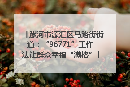 漯河市源汇区马路街街道：“96771”工作法让群众幸福“满格”