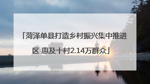 菏泽单县打造乡村振兴集中推进区 惠及十村2.14万群众