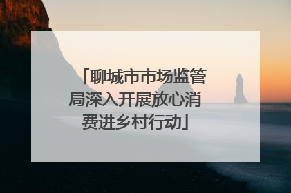聊城市市场监管局深入开展放心消费进乡村行动