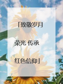 致敬岁月荣光 传承红色信仰