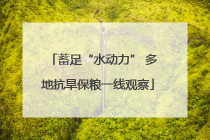 蓄足“水动力” 多地抗旱保粮一线观察