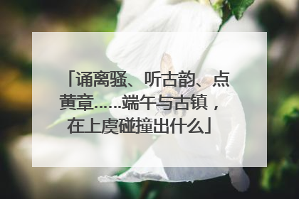 诵离骚、听古韵、点黄章……端午与古镇，在上虞碰撞出什么