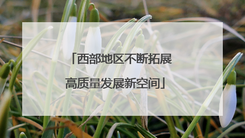 西部地区不断拓展高质量发展新空间