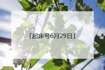 起床号6月29日