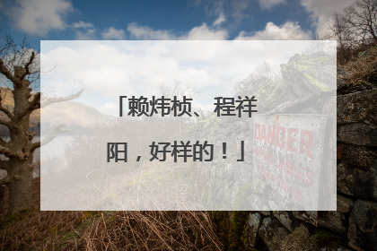 赖炜桢、程祥阳，好样的！