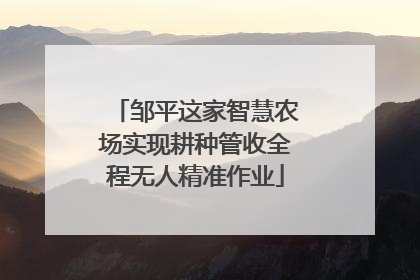 邹平这家智慧农场实现耕种管收全程无人精准作业