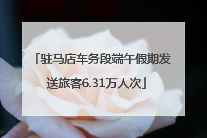 驻马店车务段端午假期发送旅客6.31万人次