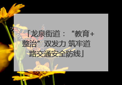 龙泉街道：“教育+整治”双发力 筑牢道路交通安全防线