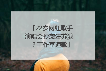 22岁网红歌手演唱会抄袭汪苏泷？工作室道歉