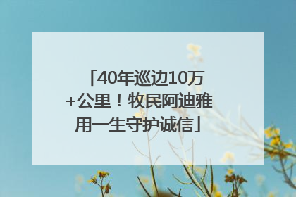40年巡边10万+公里！牧民阿迪雅用一生守护诚信