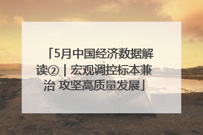 5月中国经济数据解读②｜宏观调控标本兼治 攻坚高质量发展